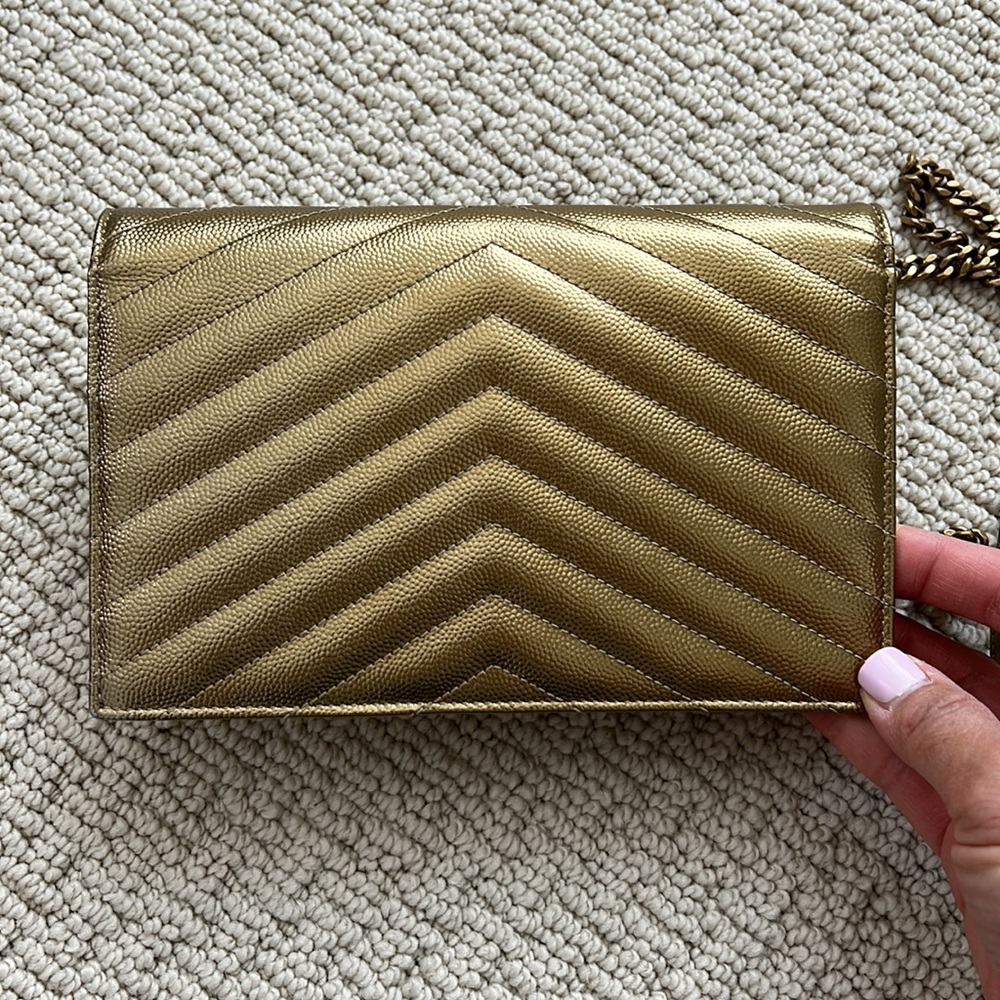 YSL Gold wallet on chain with detachable strap - Picture 2 of 16